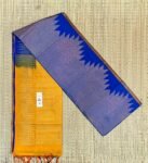 Royal Blue & Mustard Pure Silk Saree with Traditional Zari Borders