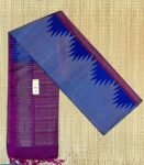Royal Blue Pure Silk Saree with Emerald Green Borders & Purple Woven Pallu