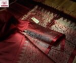 Rich Maroon Pure Silk Saree with Traditional Zari Woven Border