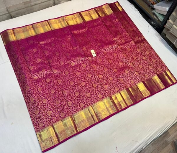 Royal Magenta Silk Saree with Rich Gold Zari Weaving