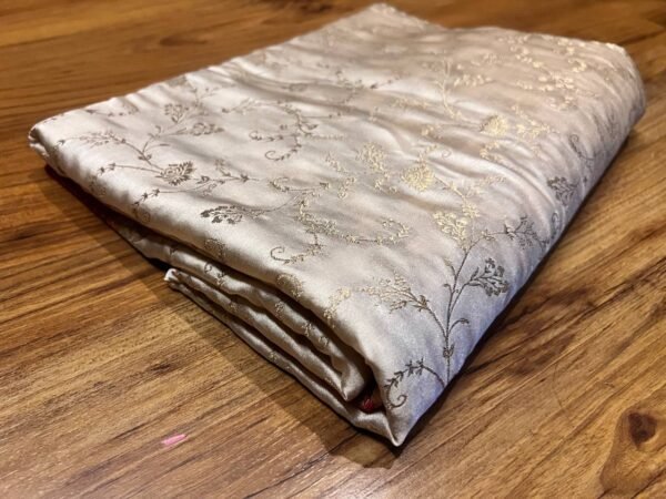 Royal Red & White Gaji Satin Silk Saree with Elegant Gold Zari Border