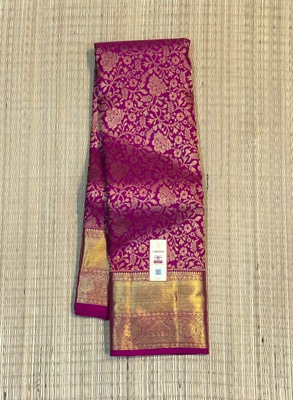 Royal Magenta Silk Saree with Rich Gold Zari Weaving
