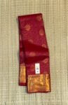 Deep Red Gold Zari Silk Saree with Butta Motif Body and Broad Traditional Border