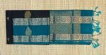 Elegant Black & Teal Silk Saree with Rich Gold Zari Weaving