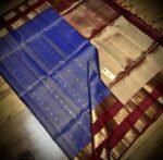 Royal Blue & Antique Gold Zari Kanjivaram Silk Saree