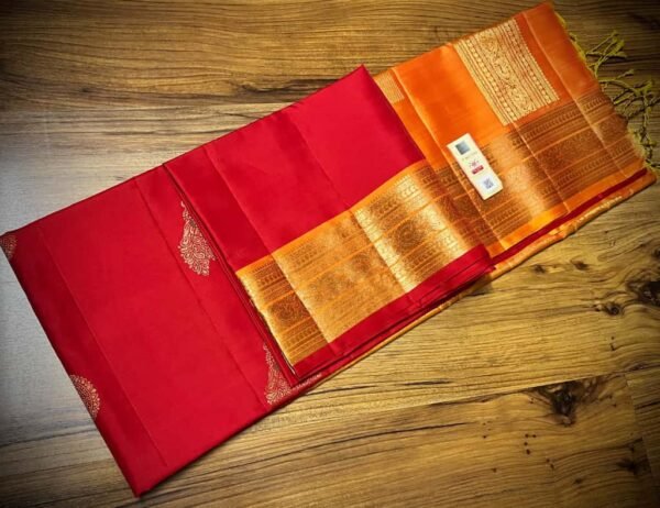 Royal Red Silk Saree with Grand Gold Zari Jacquard Border