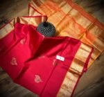 Royal Red Silk Saree with Grand Gold Zari Jacquard Border