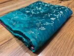 Elegant Teal Green & Rani Pink Gaji Satin Silk Saree with Rich Zari Border