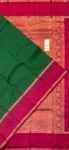 Classic Bottle Green & Rani Pink Kanchipuram Silk Saree with Rich Gold Zari Pallu