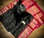 Classic Black Silk Saree with Gold Zari Jacquard Border