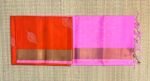 Bright Orange & Pink Gold Zari Traditional Silk Saree