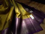 Golden Mustard Kanchipuram Silk Saree with Royal Purple Zari Border