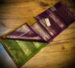 Golden Mustard Kanchipuram Silk Saree with Royal Purple Zari Border