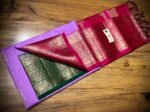 Royal Lavender Kanchipuram Silk Saree with Rose Pink Zari Border