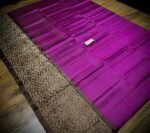 Elegant Purple Gold Zari Turning Border Saree with Antique Floral Weave