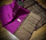 Elegant Purple Gold Zari Turning Border Saree with Antique Floral Weave