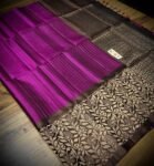 Elegant Purple Gold Zari Turning Border Saree with Antique Floral Weave