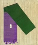 Elegant Green & Purple Silk Saree with Gold Zari Turning Border