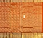 Burnt Orange Silk Saree with Intricate Gold Zari Floral Weave and Grand Traditional Border