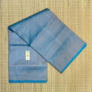 Aqua Blue Gold Zari Woven Silk Saree with Elegant Geometric Pallu