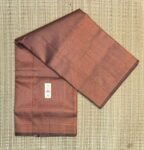 Antique Bronze Silk Saree with Subtle Gold Zari Temple Motifs and Classic Woven Border