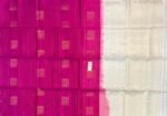 Rani Pink Kanjivaram Silk Saree with Rich Gold Zari and white Contrast Pallu