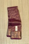 Wine Maroon Gold Zari Woven Saree with Elephant Motifs & Temple Border