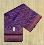 Royal Blue & Antique Gold Zari Silk Saree with Floral Jaal Pallu