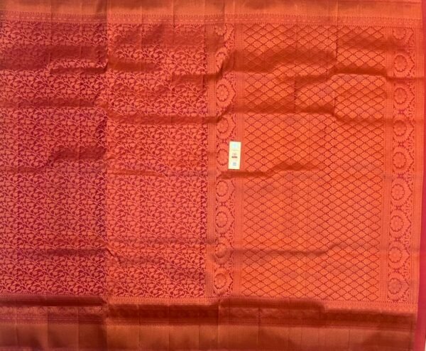 Classic Red & Antique Gold Zari Silk Saree with Floral Jaal Body and Rich Pallu