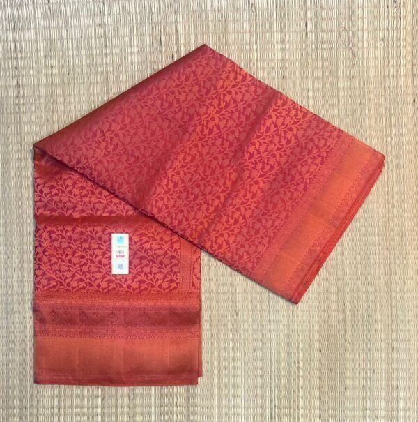Classic Red & Antique Gold Zari Silk Saree with Floral Jaal Body and Rich Pallu