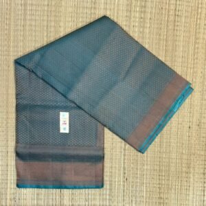 Teal & Antique Gold Woven Silk Saree with Intricate Butta Pallu