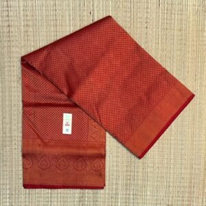 Royal Rust Orange Kanjivaram Silk Saree with Rich Zari Weave
