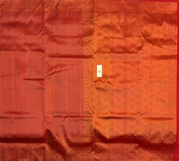Royal Rust Orange Kanjivaram Silk Saree with Rich Zari Weave