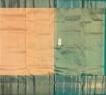 Elegant Beige & Sea Green Silk Saree with Gold Zari Border