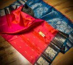 Rani Pink & Royal Blue Gold Zari Silk Saree with Grand Jacquard Border