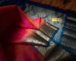 Rani Pink & Royal Blue Gold Zari Silk Saree with Grand Jacquard Border