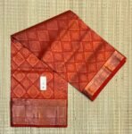 Regal Vermilion Red Gold Zari Silk Saree with Traditional Butta Weave