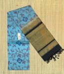 The Cerulean Sky & Midnight Obsidian Pochampally Silk Saree