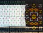 Elegant Off-White Ikat Silk Saree with Black Contrast Pallu