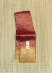 Elegant Red & Mustard Pure Silk Gold Zari Saree