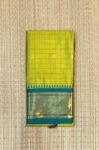Auspicious Mango Green & Teal Gold Zari Cotton-Mix