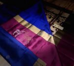 Royal Blue Silk Saree with Magenta Gold Zari Contrast Border & Lime Green Accents