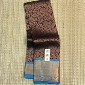 Rich Maroon & Turquoise Pure Silk Gold Zari Saree
