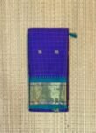 Vibrant Purple & Teal Temple Border Cotton-Mix Saree