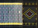 Exquisite Slate Grey & Jet Black Handloom Ikat Saree