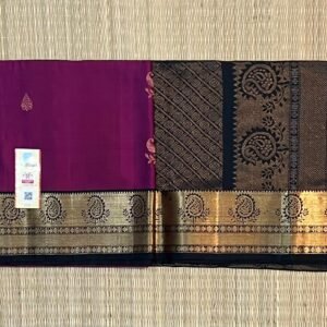 Royal Magenta Saree with Gold Zari Jacquard Border & Designer Pallu