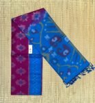 Enchanting Magenta & Royal Blue Handloom Ikat Saree