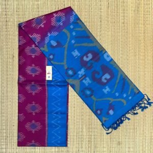 Enchanting Magenta & Royal Blue Handloom Ikat Saree