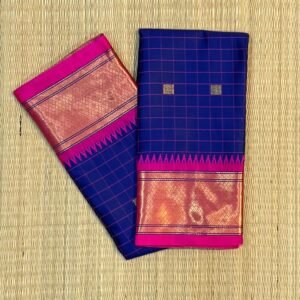 The Royal Azure & Magenta "Varnam" Saree