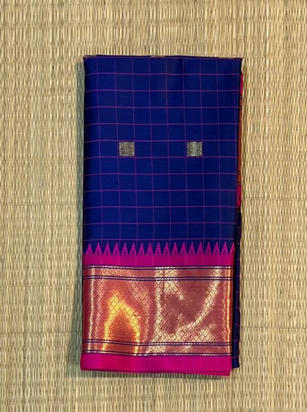 The Royal Azure & Magenta "Varnam" Saree